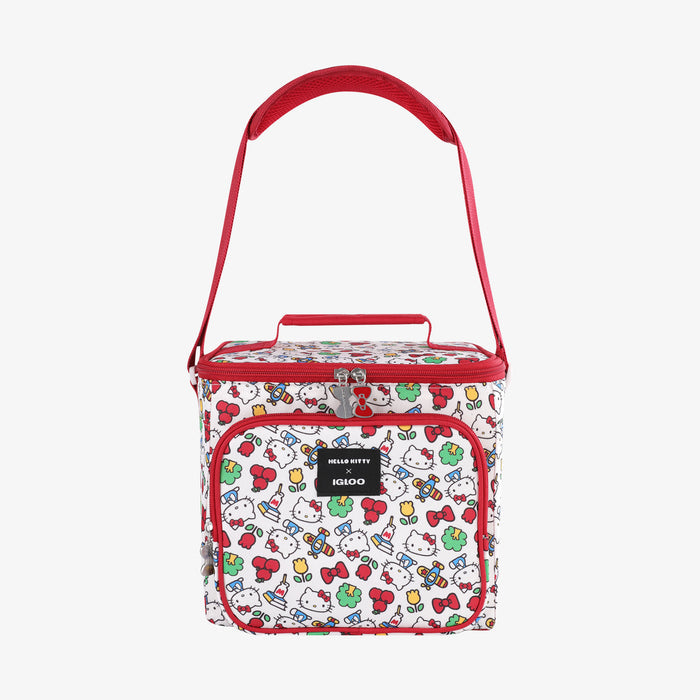 Handle View | Hello Kitty Square Lunch Cooler Bag::::Shoulder strap with pad