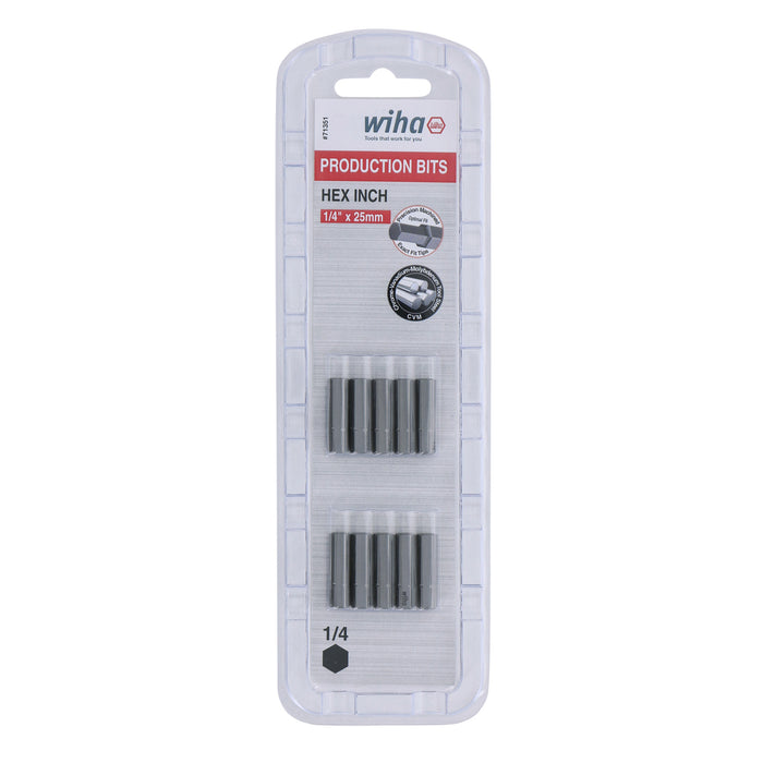 Hex Bit 1/4 - 25mm - 10 Pack