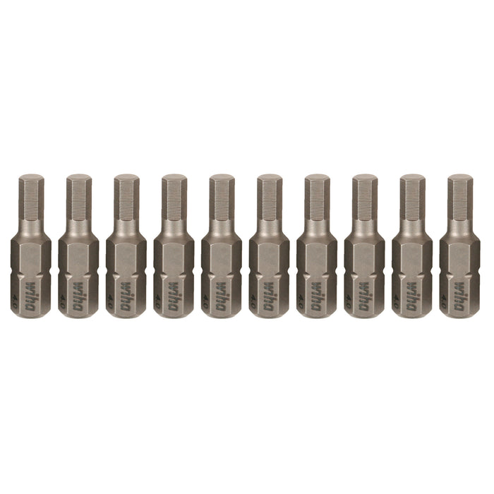 Hex Bit 4.0mm - 25mm - 10 Pack