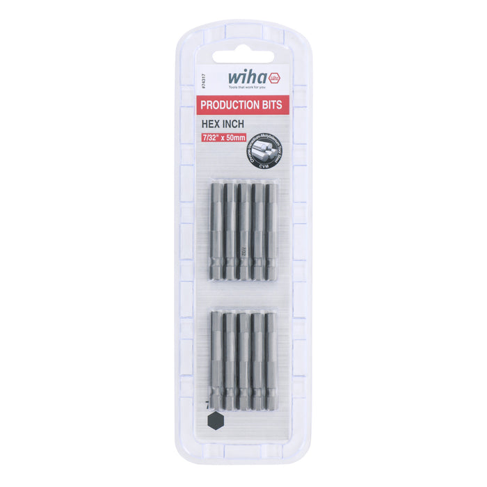 Hex Bit 7/32 - 50mm -  10 Pack
