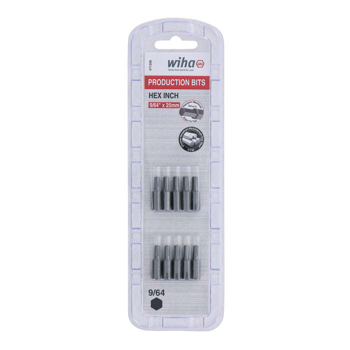 Hex Bit 9/64 - 25mm - 10 Pack