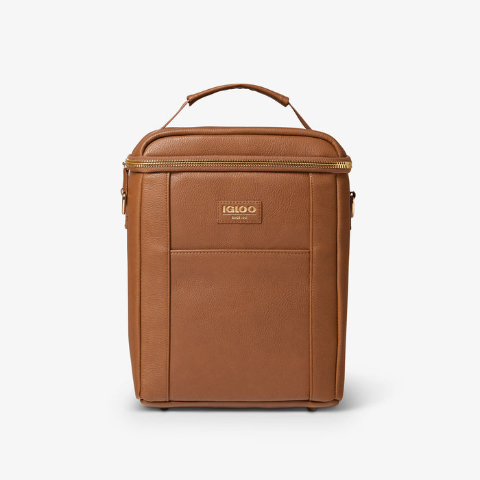 Front View | Igloo Luxe Mini Convertible Backpack::Cognac::