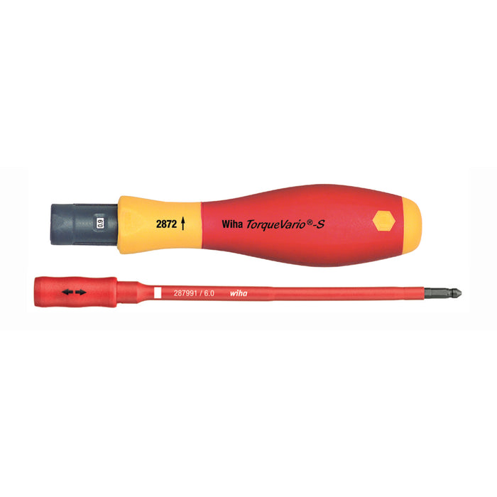 Wiha 28750 Insulated TorqueVario-S Handle 5-18 In/lbs with SlimLine Blade Holder
