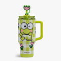 Front View | Keroppi™ 32 Oz Travel Mug::::Flower straw topper