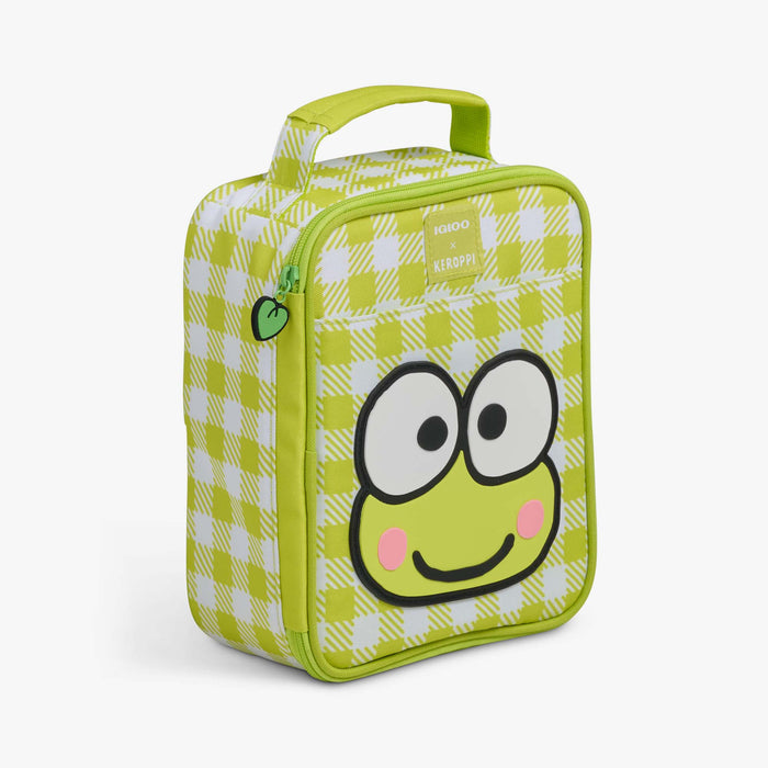 Angle View | Keroppi™ Slim Lunch Cooler Bag::::All-over gingham pattern