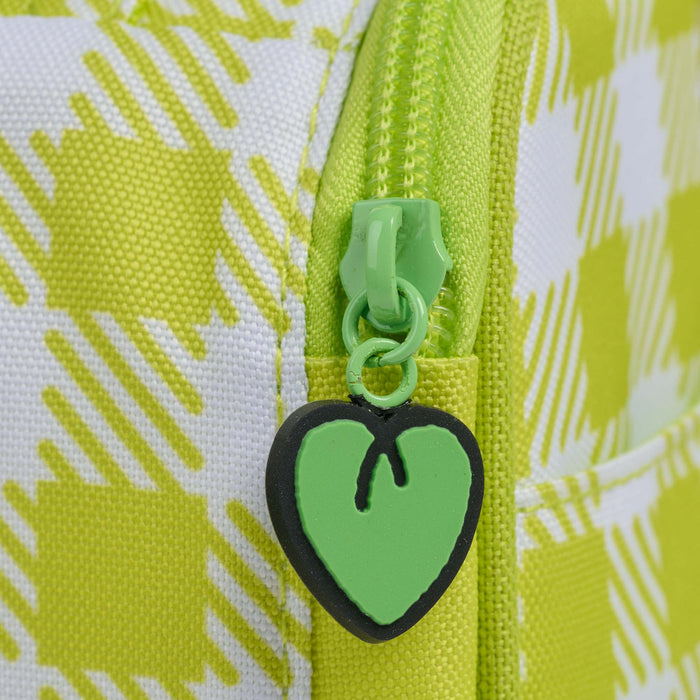Zipper View | Keroppi™ Slim Lunch Cooler Bag::::Lily pad zipper pulls