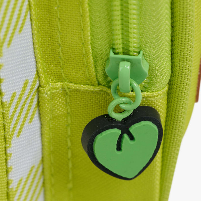 Zipper View | Keroppi™ Square Lunch Cooler Bag::::Lily pad zipper pulls