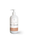 Natural kids hair and body wash for gentle cleansing, sensitive skin, and soft hair.