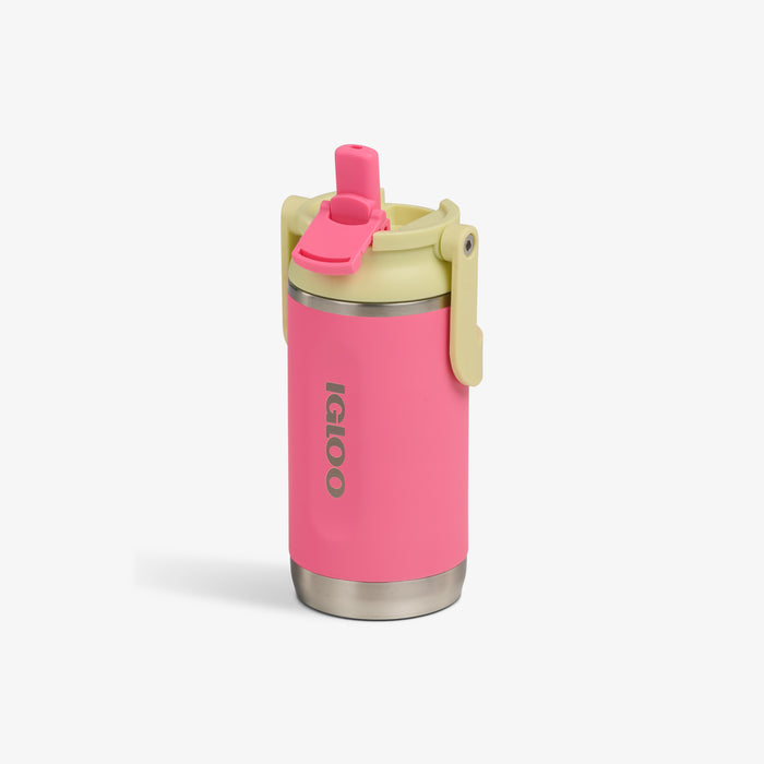 Angle View | Kids Lunch 12 Oz Sipper Bottle::Thrift Pink::
