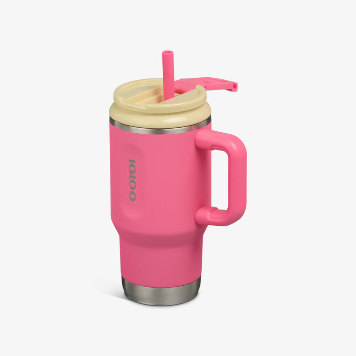 Angle View | Kids Lunch 18 Oz Travel Mug::Thrift Pink::