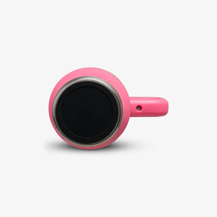 Bottom View | Kids Lunch 18 Oz Travel Mug::Thrift Pink::Built-in coaster