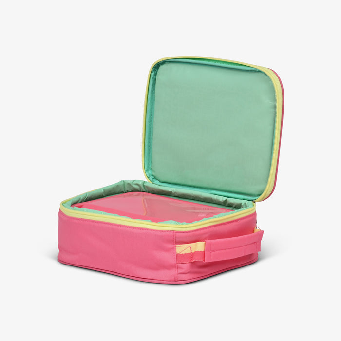 Open View | Kids Lunch Vertical Cooler Bundle (Bento Box + Ice Floor)::Thrift Pink::Insulated interior