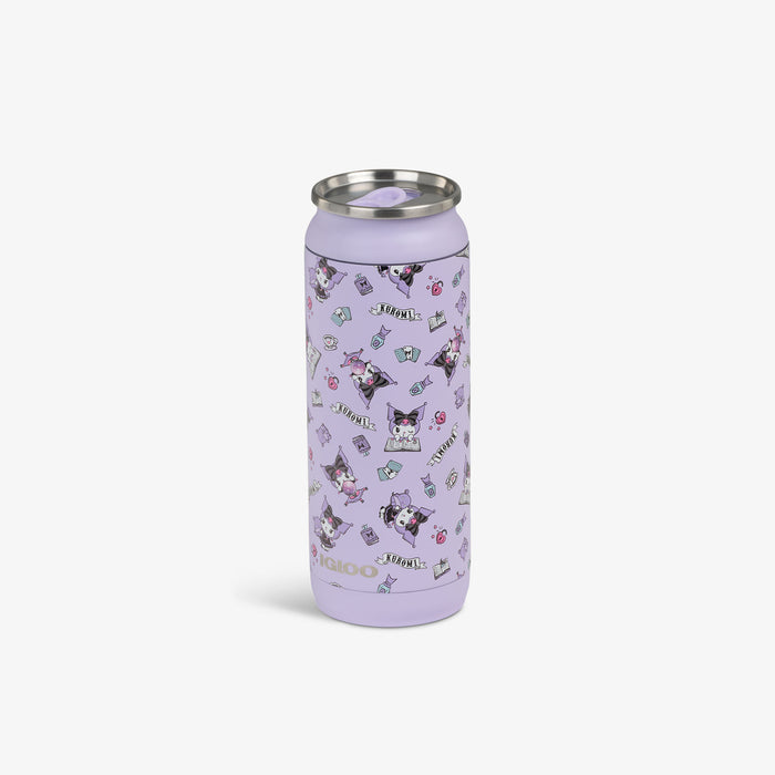 Angle View | Kuromi™ 16 Oz Can::::Sliding mouth-opening tab