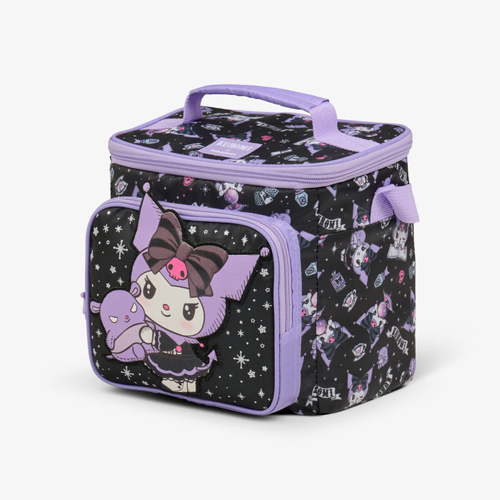 Angle View | Kuromi™ Square Lunch Cooler Bag::::Classic character screenprint