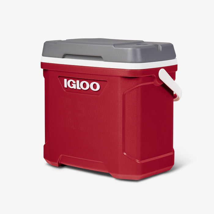Angle View | Latitude 30 Qt Cooler::Red::Cup holders