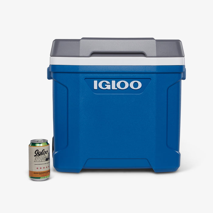 Size View | Latitude 30 Qt Roller Cooler::Blue::Fits up to 43 cans
