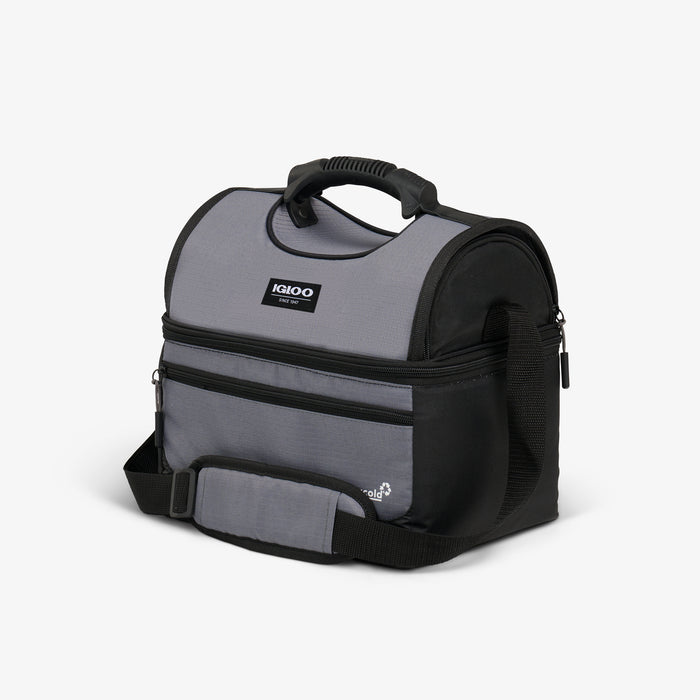 Angle View | Latitude Gripper 16-Can Cooler Bag::Carbonite::Comfort-grip top handle