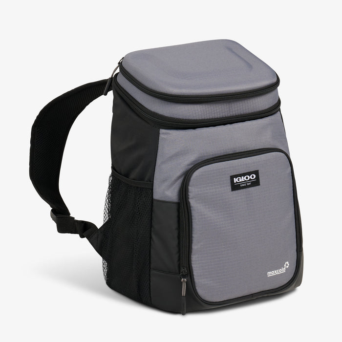 Angle View | Latitude Hardtop 18-Can Backpack::Carbonite::Drinkware side pocket