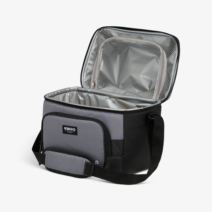 Open View | Latitude Hardtop Gripper 22-Can Cooler Bag::Carbonite::Two compartments