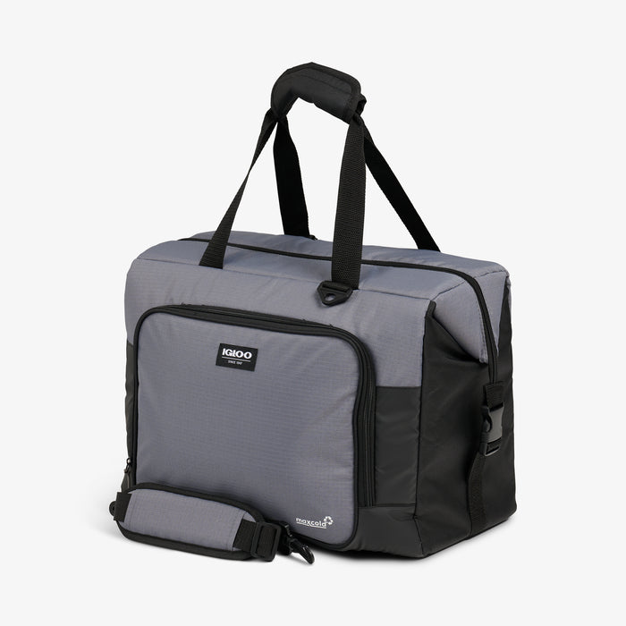 Angle View | Latitude Snapdown 36-Can Cooler Bag::Carbonite::100% recycled polyester exterior