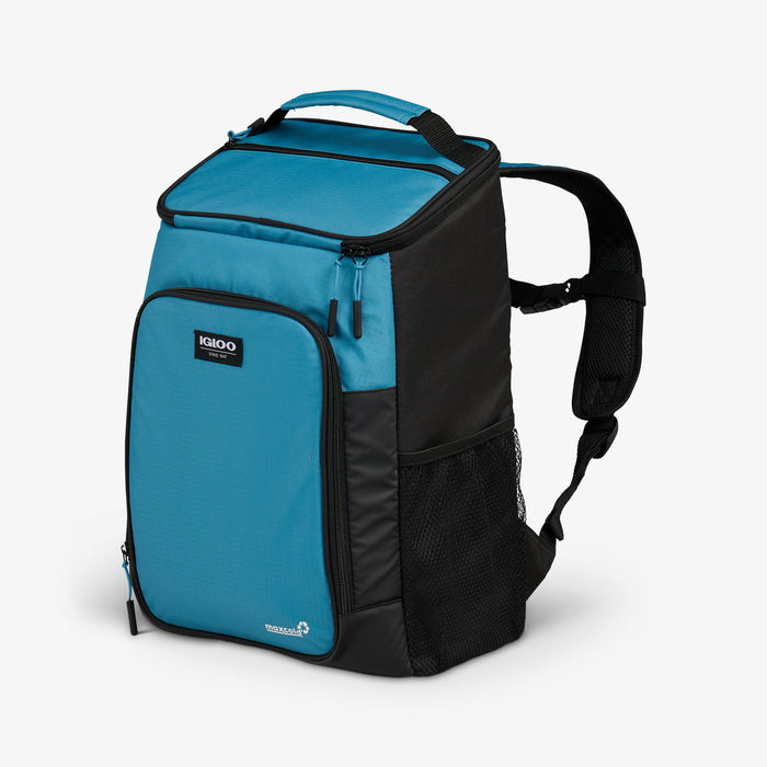 Angle View | Latitude Top Grip 24-Can Backpack::Modern Blue::