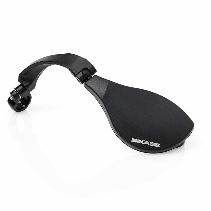 Back side view of the BiKASE left-hand handlebar mirror against a white background
