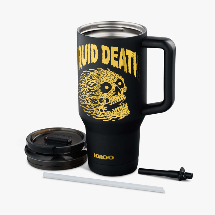 Parts View | Liquid Death 32 Oz Cold-Blooded Travel Mug::::Double-wall, vacuum-insulated