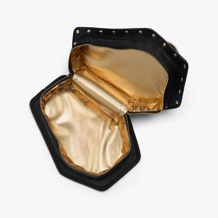 Open View | Liquid Death Coffin Crossbody Cooler Bag::::MaxCold® insulated interior