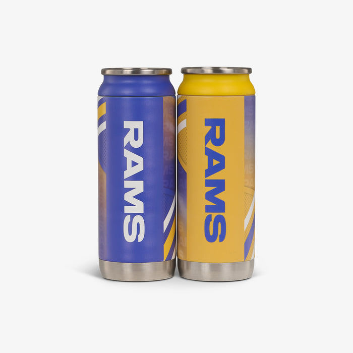 Back View | Los Angeles Rams Home & Away 16 Oz Can 2-Pack::::Durable stainless steel