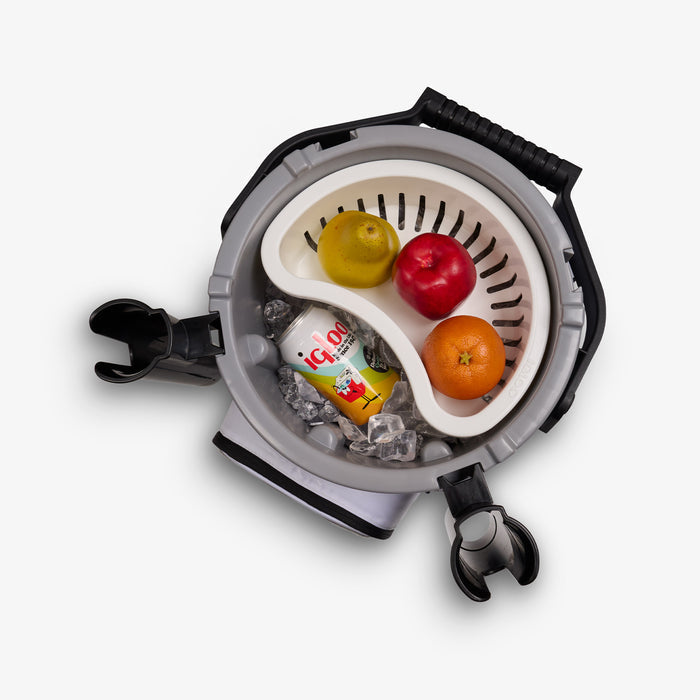 Internal View | Marine 20 Qt Cooler Bucket::::Removable food tray