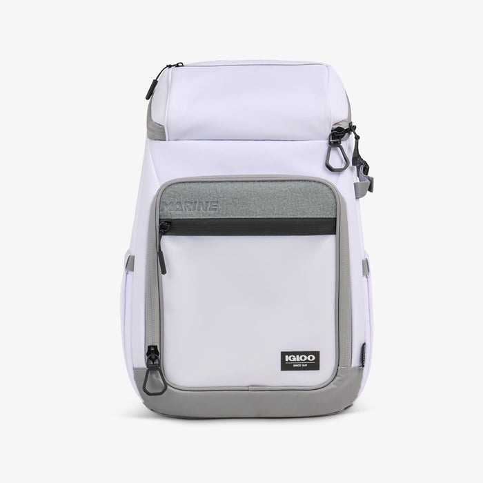 Front View | Marine 30-Can Backpack::::Water-resistant exterior