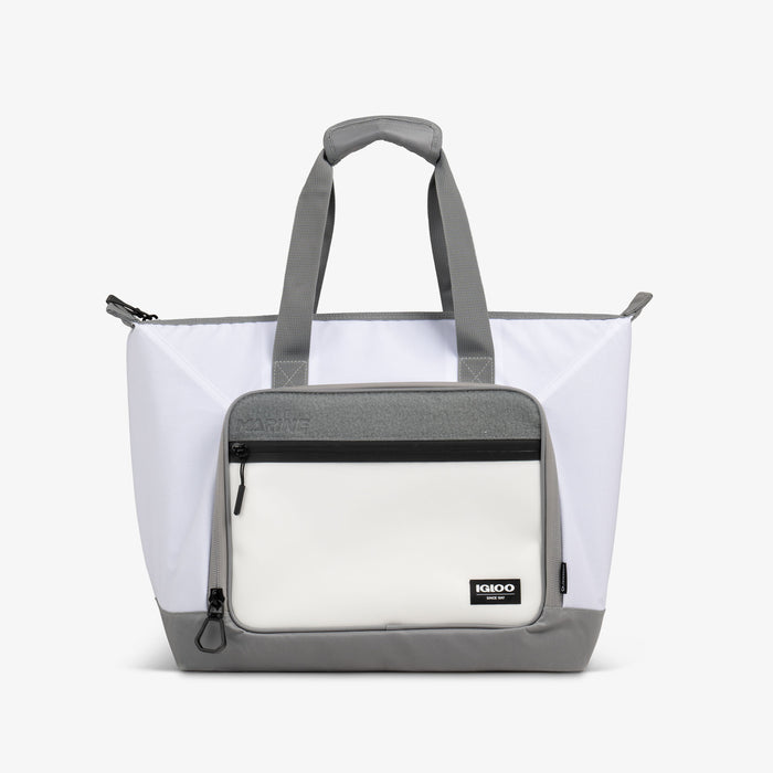 Front View | Marine 30-Can Tote::::Water-resistant exterior