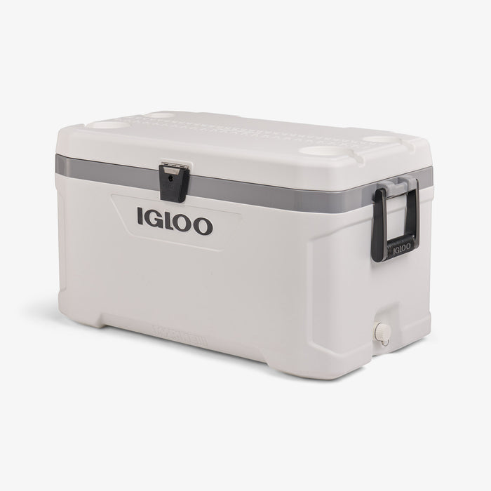 Angle View | Marine Ultra 70 Qt Cooler::::Non-slip handles