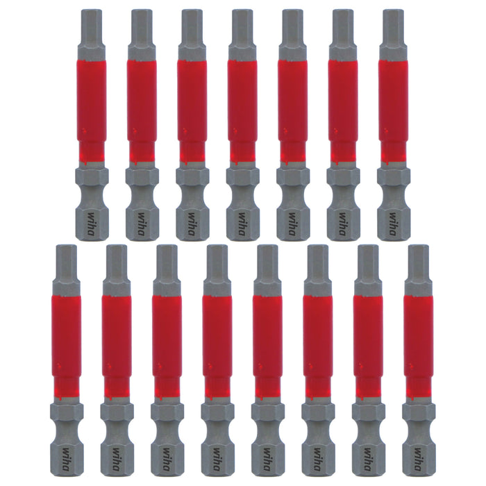 Wiha 76664 MaxxTor Impact Bit Hex 4.0mm - 49mm - 15 Pack