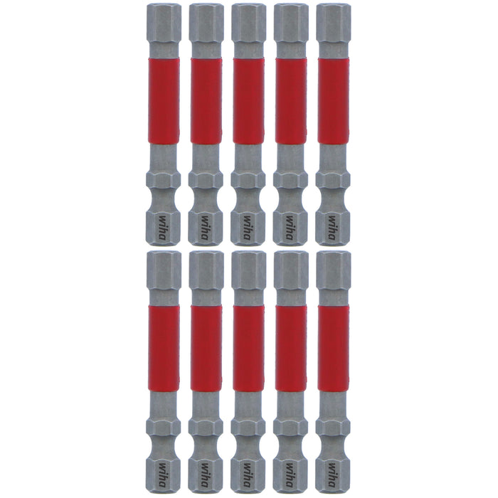 Wiha 76575 MaxxTor Impact Power Bit Hex 1/4" x 49mm - 10 Pack