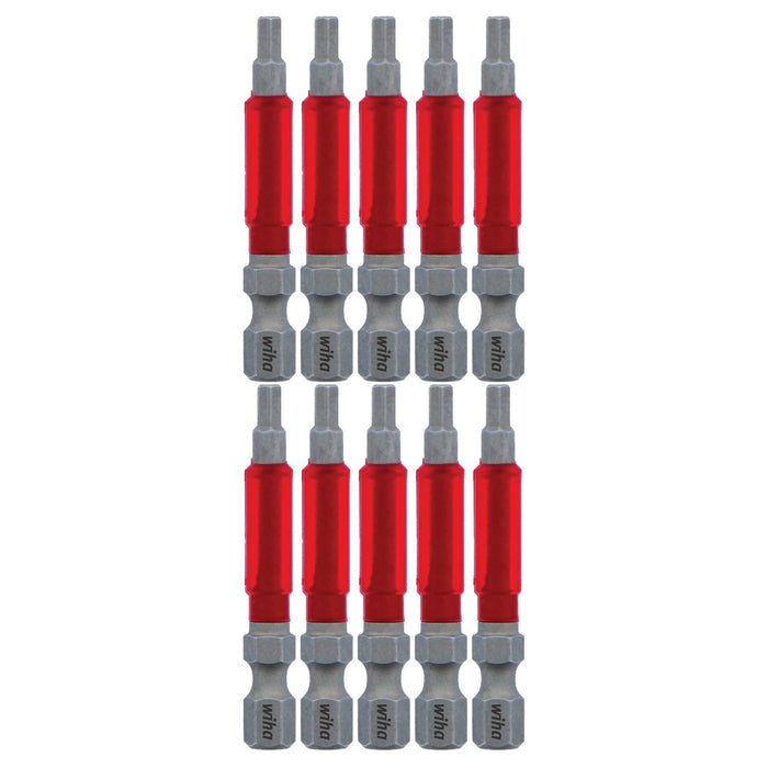 Wiha 76570 MaxxTor Impact Power Bit Hex 1/8" x 49mm - 10 Pack