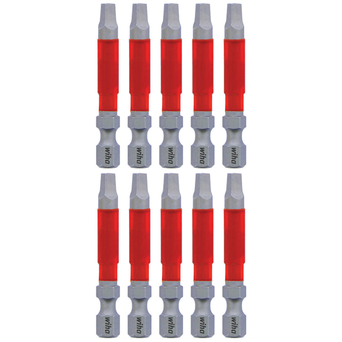 Wiha 76580 MaxxTor Impact Power Bit Square #3 x 49mm - 10 Pack