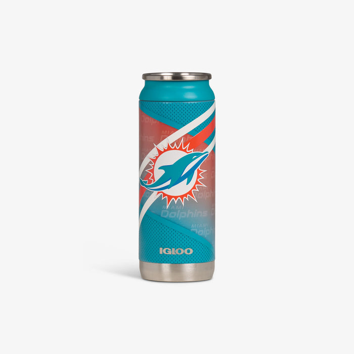 Front View | Miami Dolphins 16 Oz Can::::Durable stainless steel