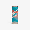 Front View | Miami Dolphins 16 Oz Can::::Durable stainless steel