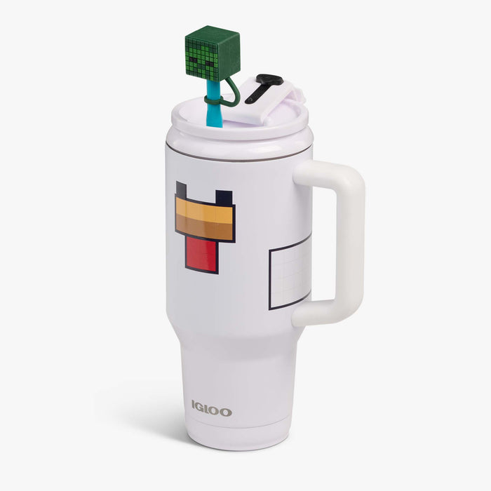 Angle View | Minecraft Chicken Jockey 32 Oz Travel Mug::::Fits most cup holders