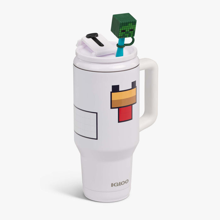 Angle View | Minecraft Chicken Jockey 32 Oz Travel Mug::::Side handle