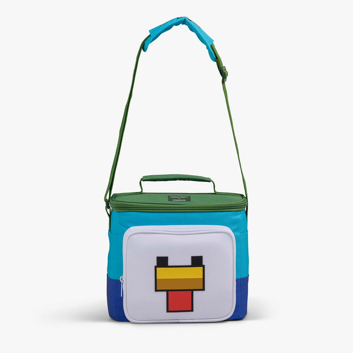 Strap View | Minecraft Chicken Jockey Square Lunch Cooler Bag::::Adjustable, padded shoulder strap