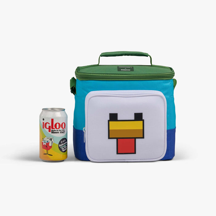 Size View | Minecraft Chicken Jockey Square Lunch Cooler Bag::::Holds up to 9 cans