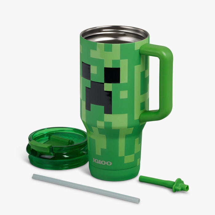 Parts View | Minecraft Creeper 32 Oz Travel Mug::::Double-wall, vacuum-insulated