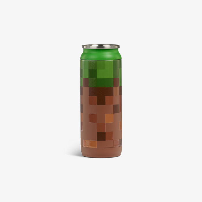 Back View | Minecraft Grass Block 16 Oz Can::::Durable stainless steel