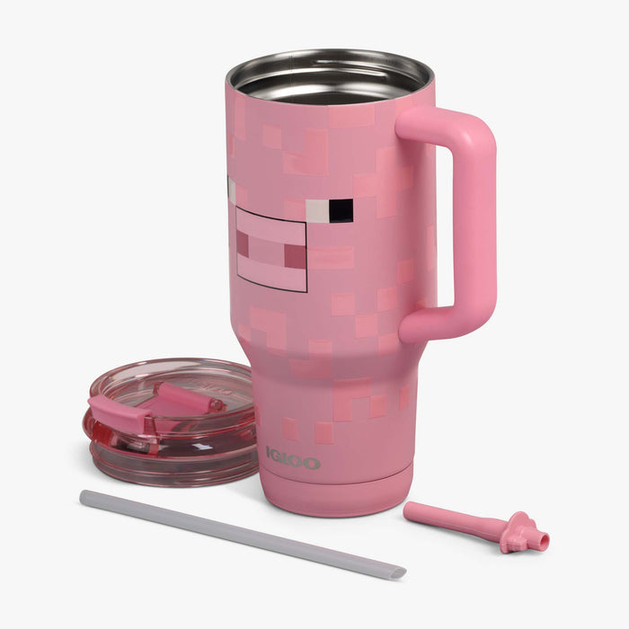 Parts View | Minecraft Pig 32 Oz Travel Mug::::Double-wall, vacuum-insulated