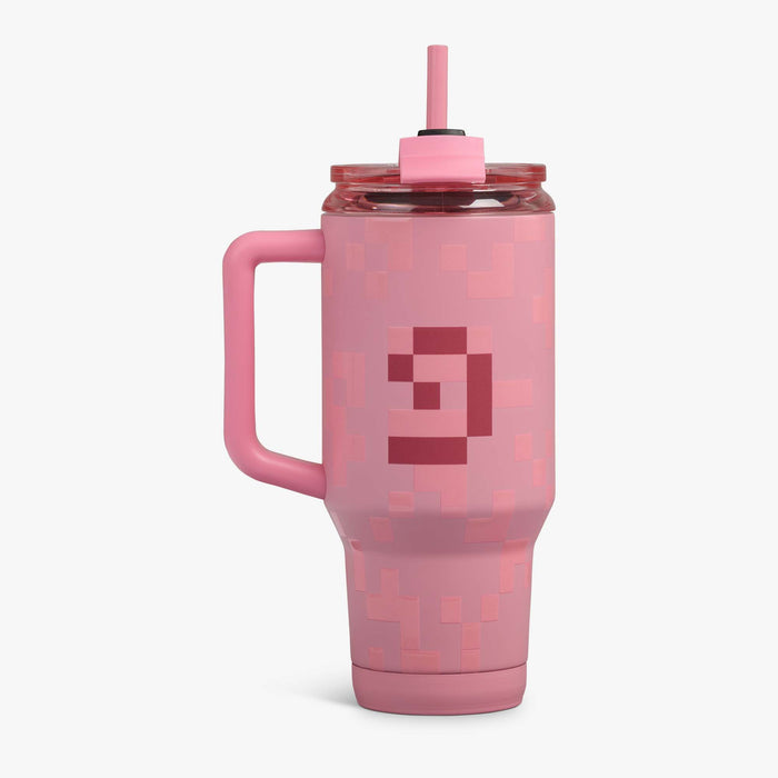 Back View | Minecraft Pig 32 Oz Travel Mug::::Fits most cup holders