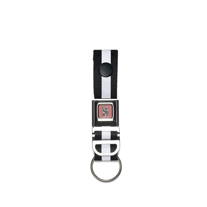 Our updated Mini Buckle Keychain in Chrome #color_chrome