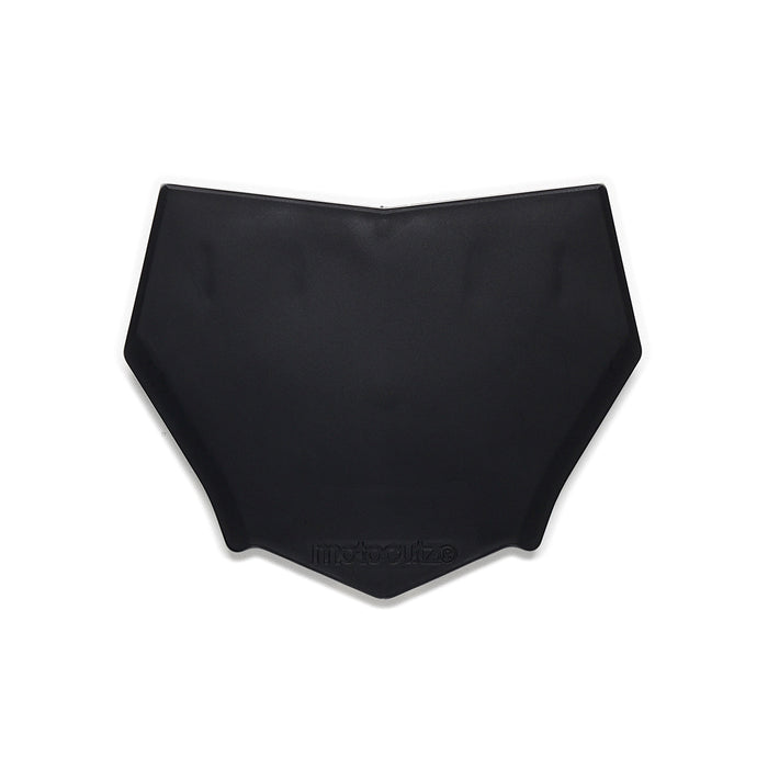 Full front view of the MotoCutz Micro Race Plate in Black