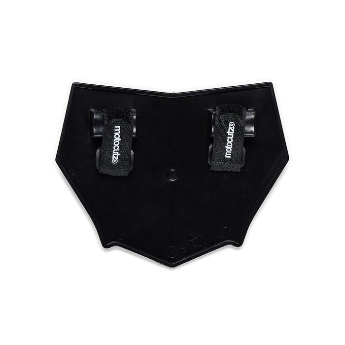 Back view of the MotoCutz Micro Race Plate in Black